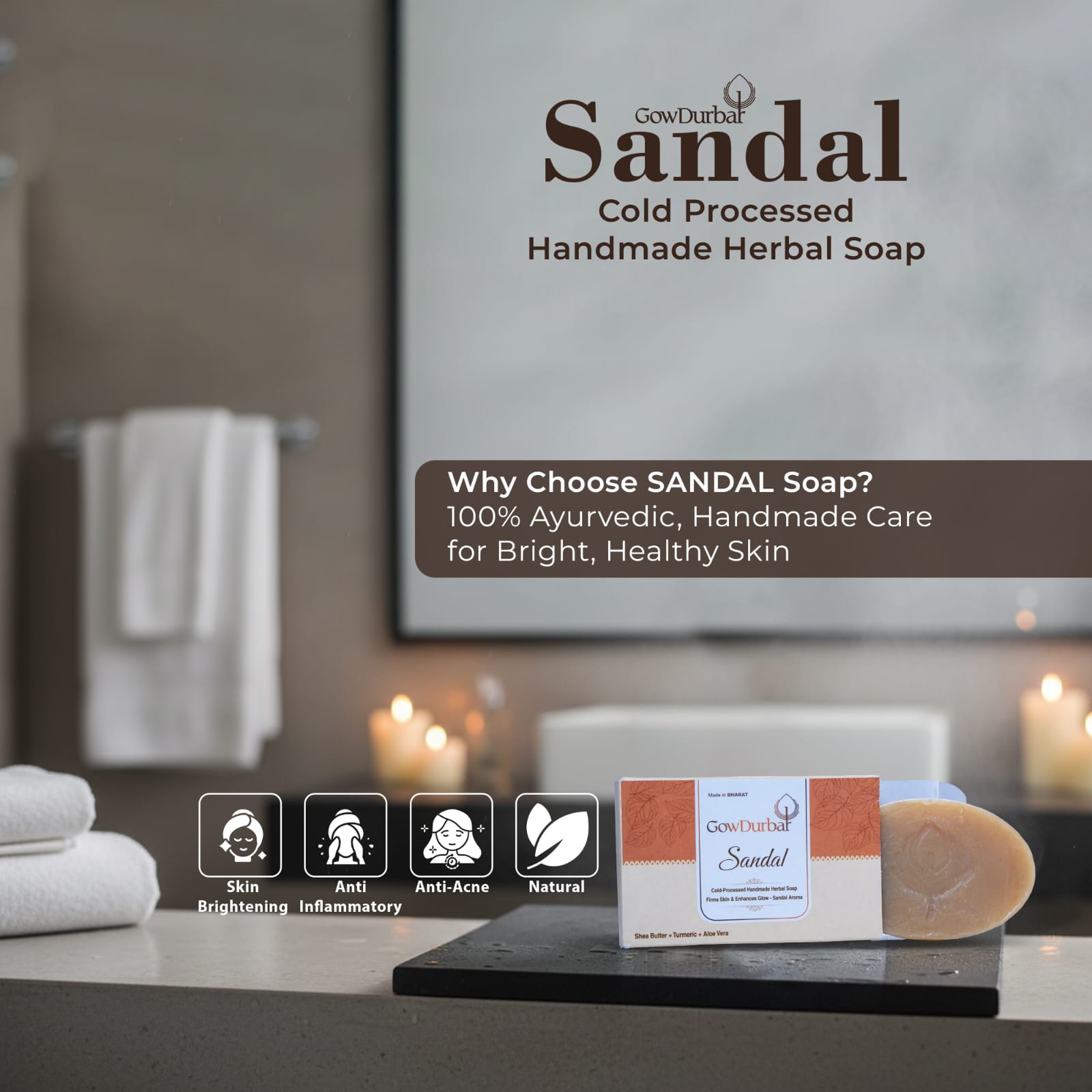Sandal Cold Processed Handmade Herbal Soap